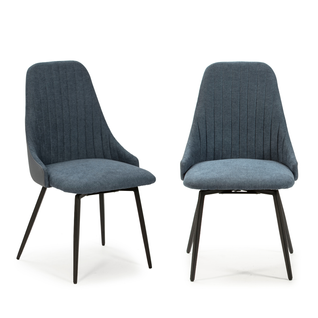 Lot De 2 Chaises Pivotantes En Tissu Avec Pieds En Métal Noir L50 Cm