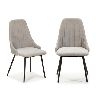 Lot De 2 Chaises Pivotantes En Tissu Avec Pieds En Métal Noir L50 Cm