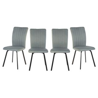 Lot De 4 Chaises En Tissu Avec Pieds En Métal Noir L47,5 Cm