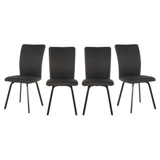 Lot De 4 Chaises En Tissu Avec Pieds En Métal Noir L47,5 Cm