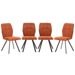 Lot De 4 Chaises En Tissu Et Pieds En Métal L47 Cm