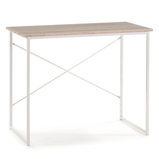 Bureau Cáceres Blanc Style Industriel, 90 (long) X 50 (profond) X 74 (hauteur) Cm