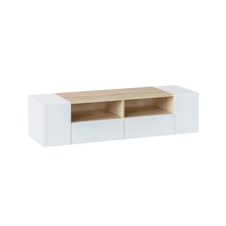 Meuble TV Tania 4 Portes Couleur Blanc Et Chêne, 138 Cm (largeur)