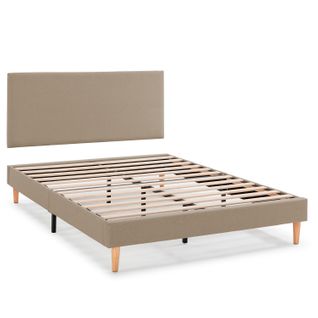 Sommier Déco Aura + Tête De Lit 140x200 Cm Beige, Hauteur 30 Cm