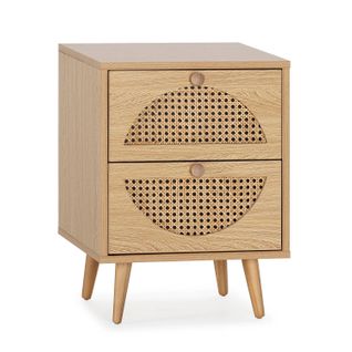 Table De Chevet Luna 2 Tiroirs Couleur Chêne