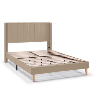 Cadre De Lit Rembourré Noelia 30 Cm, 90x190 Cm, Beige