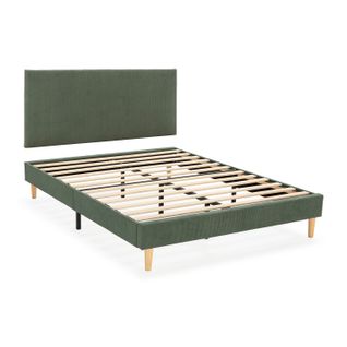 Sommier + Tête De Lit Bari 160x200 Cm Couleur Vert