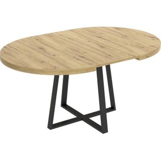 Table Ronde Extensible Duna 4 à 6 Personnes Décor Chêne - L110 X P110/152 X H77 Cm