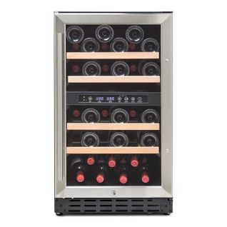 Cave à Vin 40 Bouteilles Grand Cru Inox 2t-double Température - Encastrable Ou Pose Libre- Vitrée