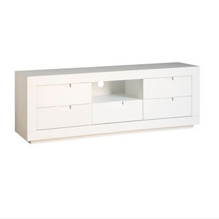 Meuble TV En Bois Massif Blanc 160x57