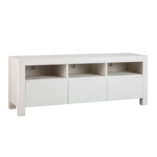 Meuble TV En Bois Massif Blanc 162x61