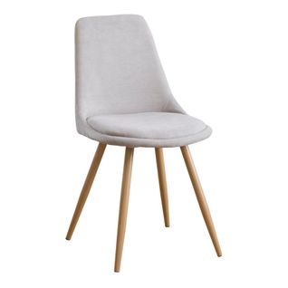 Chaise Rembourrée En Tissu Et Bois Beige (610) 47x87