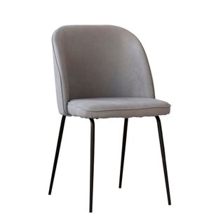 Chaise Rembourrée Tissu. Pieds Métalliques Gris (616) 48x86