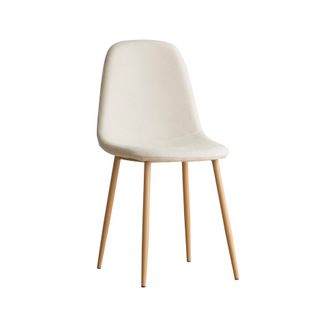 Chaise Rembourrée En Tissu Et Bois Beige (623) 44x88