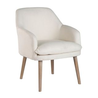 Fauteuil Bois Et Tissu Beige (628) 60x79