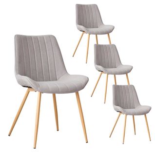 Pack De 4 Chaises En Tapisserie Gris 55x85