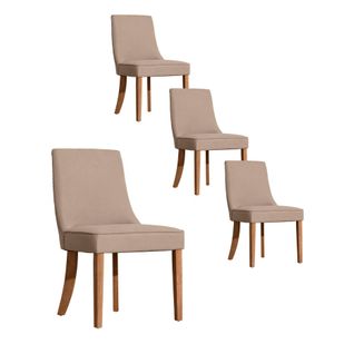 Pack De 4 Chaises En Bois Beige 54x90
