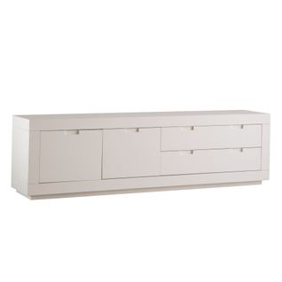 Meuble TV En Bois Massif Blanc 200x57