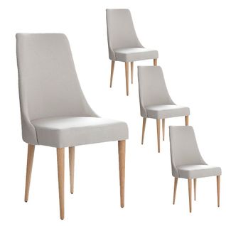 Pack De 4 Chaises En Bois Beige 52x96