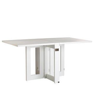 Table à Manger Pliante En Bois Massif Blanc 160x78
