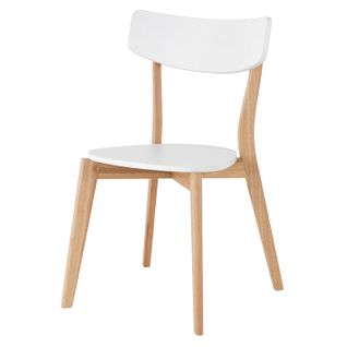 Rinha - Rinha - Chaise De Salle À Manger Nordique Blanche Avec Pieds En Chêne