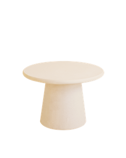 Table Basse Ronde En Microciment Beige 80x43cm