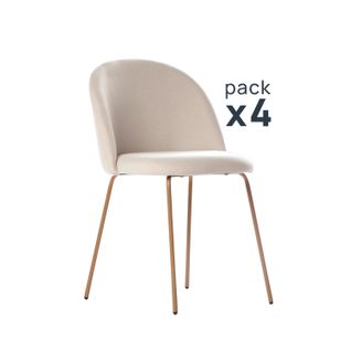 Chaise De Salle à Manger En Tissu Beige 48x81cm