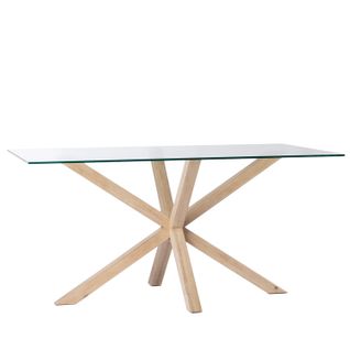 Table Fixe En Cristal Transparent 160x74cm