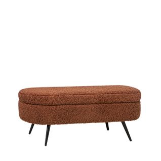 Banc En Revêtement En Moutonnet Terracotta 100x46cm