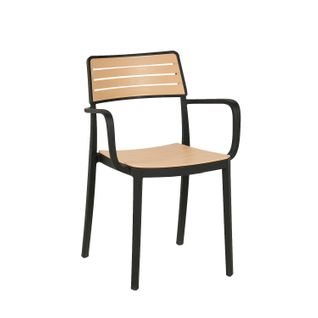 Chaise D'extérieur En Plastique Noir-naturel 54x80cm