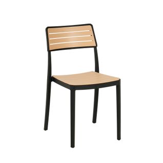 Chaise D'extérieur En Plastique Noir-naturel 41x81cm