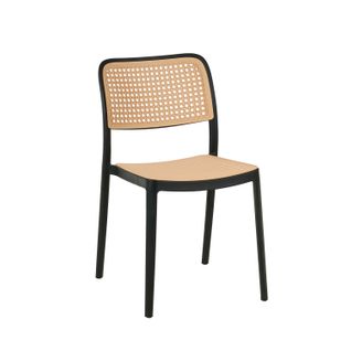 Chaise D'extérieur En Plastique Noir-naturel 44x81cm