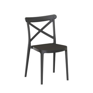 Chaise D'extérieur En Plastique Gris Anthracite 48x81cm