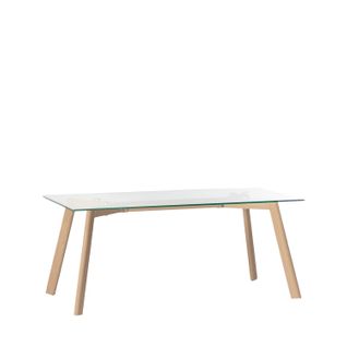 Table Basse Fixe En Cristal Transparent 110x45cm