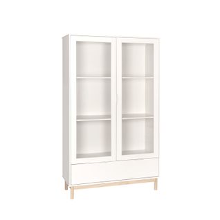 Vitrine Double En Laqué Blanc Ivoire 100x170cm