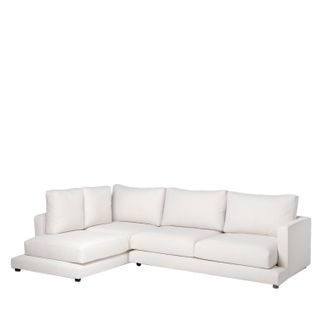 Canapé D'angle En Polyester Beige 275x88cm