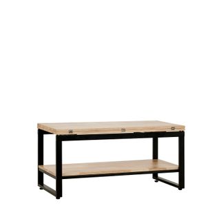 Table Basse Relevable Et Extensible En Bois Naturel 100x49cm