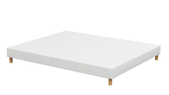 Sommier Tapissier 140x190 - Bois De Pin Renforcé - Hêtre Massif - Blanc