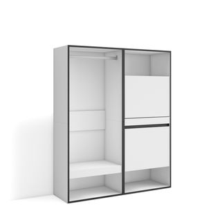 Armoire,120x35x145cm, Vestiaire Ouvert, Blanc