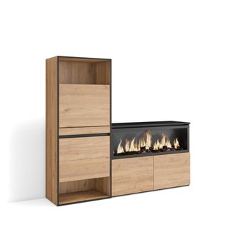 Meuble à Chaussures, 167x35x145cm, Chêne