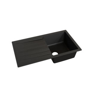 Évier Resiroc Avec 1 Bac + Égouttoir 86cm - Noir
