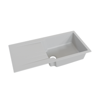 Évier Resiroc Avec 1 Bac + Égouttoir 100cm - Gris