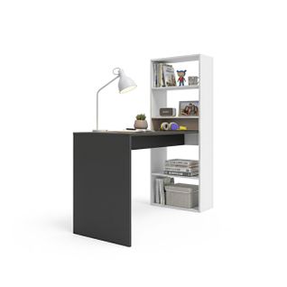 Bureau Cosmic Avec Étagères En Blanc Artik Gris Anthracite 120 X 144 Cm