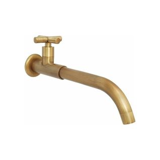 Robinet De Mural Eau Froide Laiton, Robinet De Jardin Long Antique, Pivotant à 360° Mélangeur