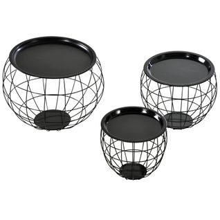 Ensemble De 3 Tables Basses, Tables D'appoint, Tables Basses Avec Plateau Amovible, Tables Gigognes