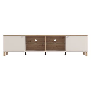 Meuble TV LINEAL Imitation chêne et beige