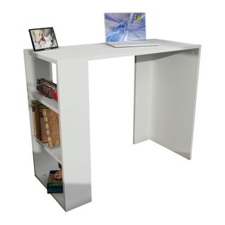 Bureau Avec 3 Niches De Rangement - Blanc