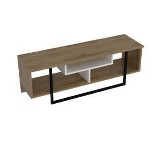 Meuble TV Asal De 120 Cm Avec Le Cadre En Métal (chêne Et Blanc Et Noir)