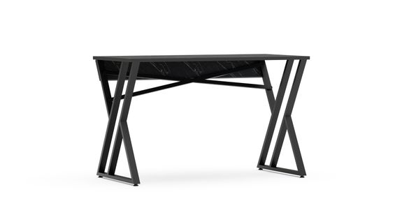 Bureau - Table De Bureau - Travavil Avec Le Pieds Et Cadre En Métal (noir Et Effet Marbre Noir)