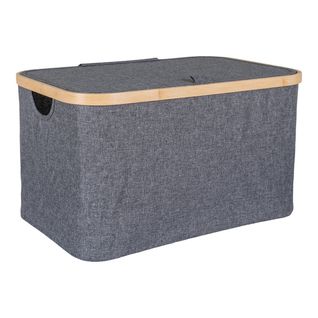 Boîte De Rangement Noto, Polyester, Gris, 45x30x25 Cm